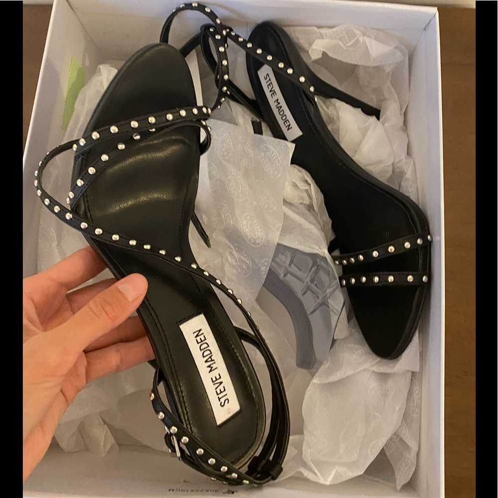 Steve Madden Black Strappy Heels